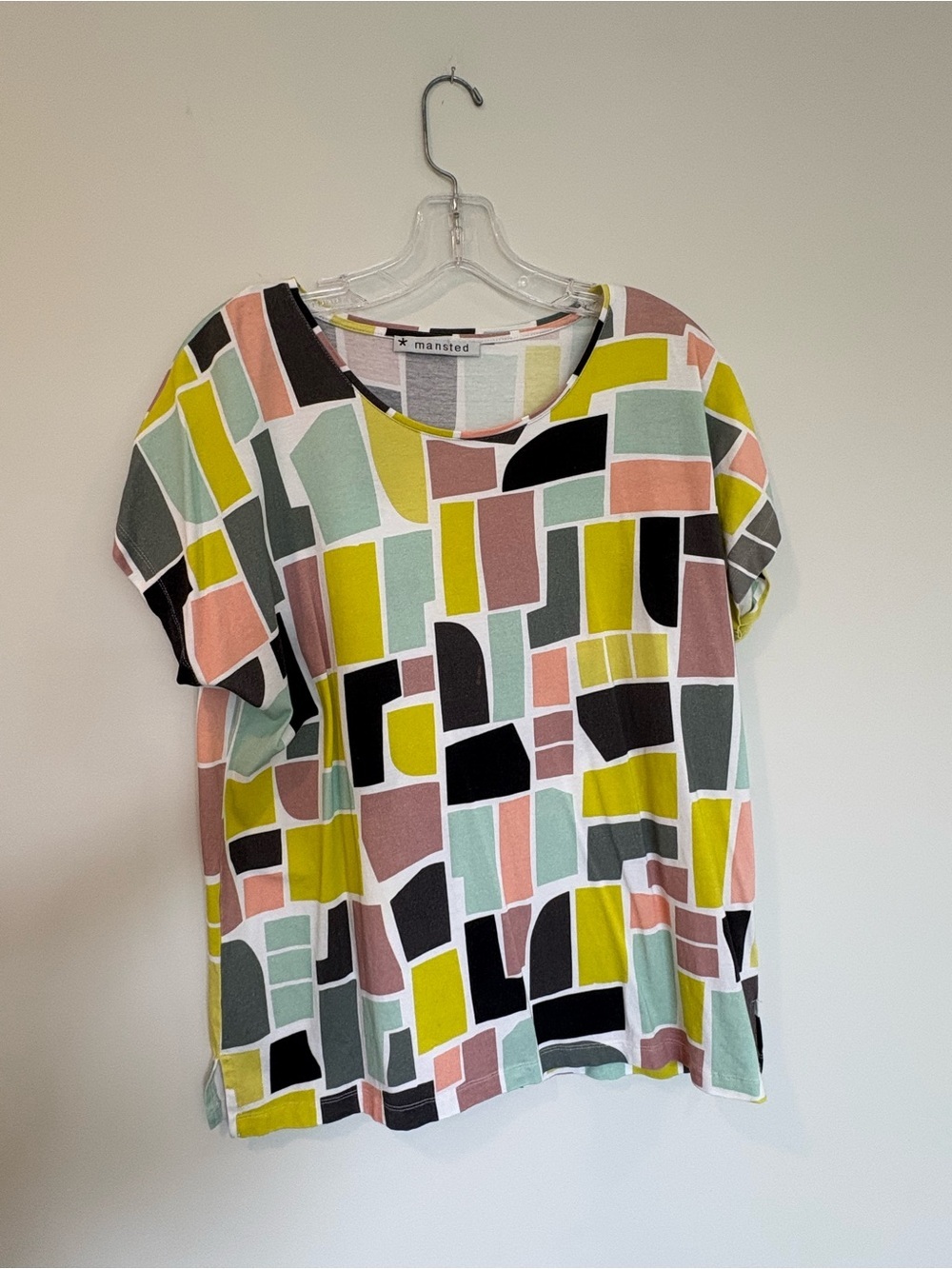 Mansted Multi-Block Geo Print Short Sleeve Tee - Pastel Multi